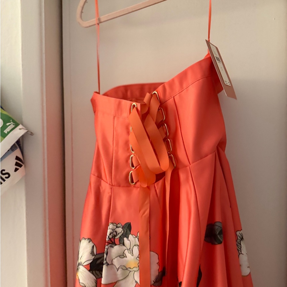 Anthropologie Coral Floral Wedding Dress - Picture 3 of 3